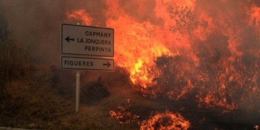 Grave incendie à la frontière Franco-espagnole