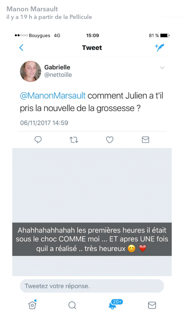 Manon Marsault dévoile la réaction de Julien Tanti à l’annonce de sa grossesse
