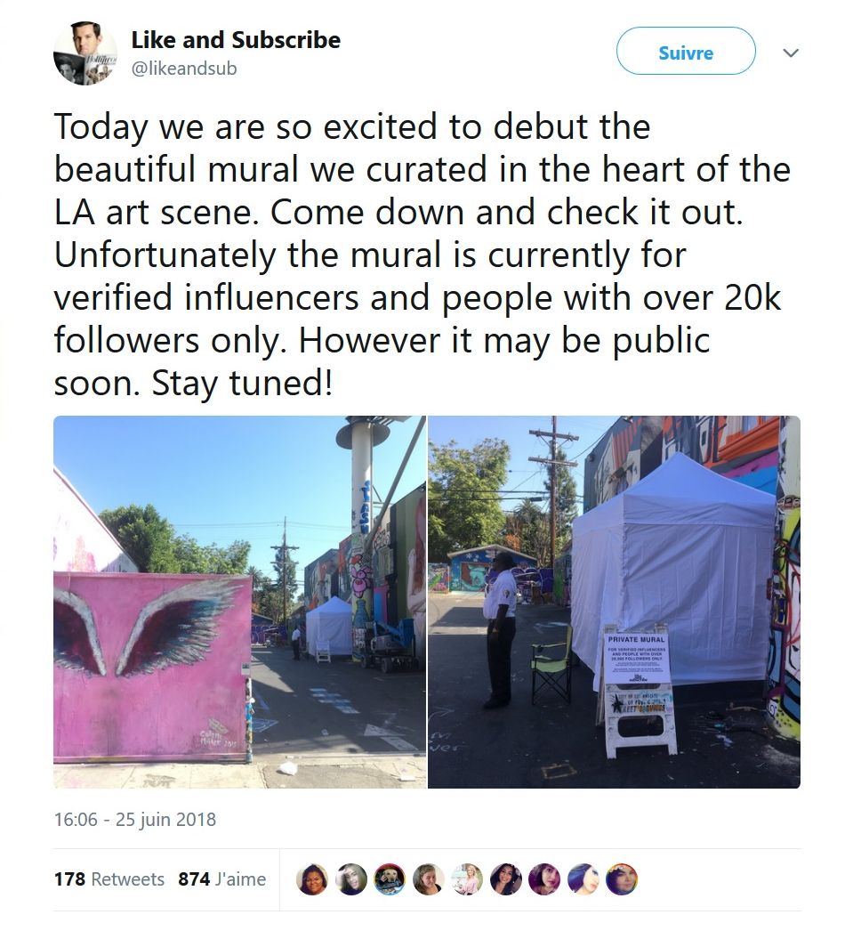 Los Angeles : Un mur réservé aux influenceurs ayant au moins 20 000 abonnés !