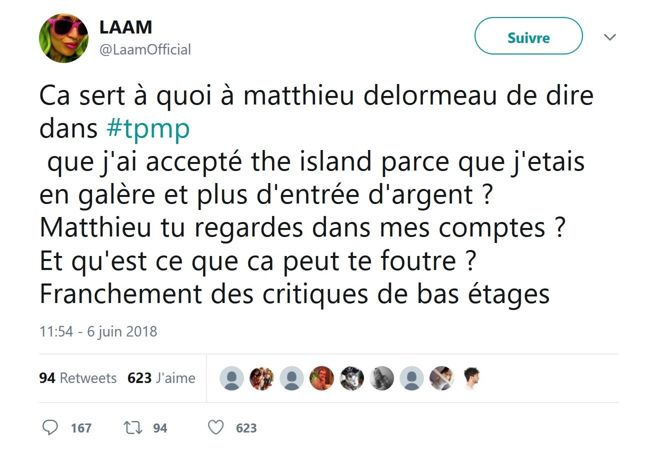 Lââm : Clashée par Matthieu Delormeau, elle tacle le chroniqueur !