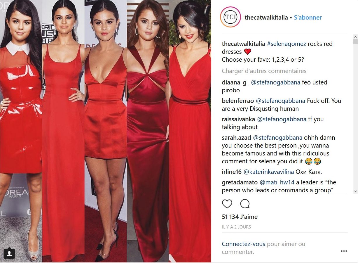 Selena Gomez : La chanteuse serait « moche » selon le couturier Stefano Gabbana !
