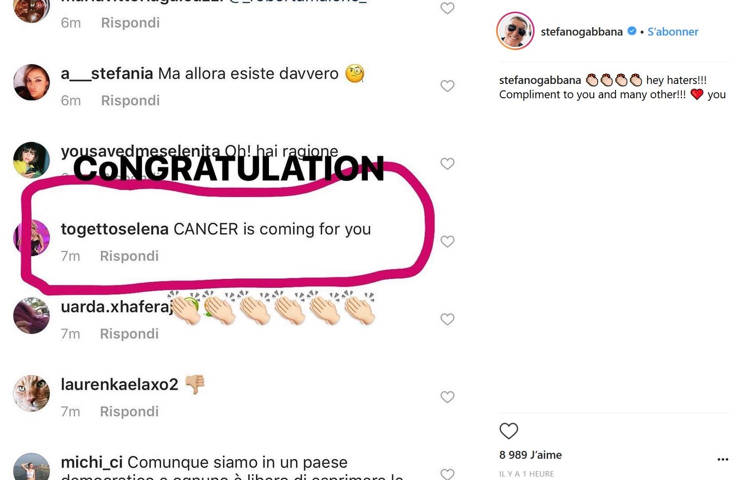 Selena Gomez : La chanteuse serait « moche » selon le couturier Stefano Gabbana !